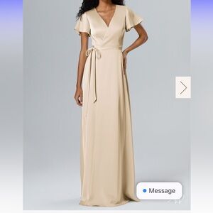 Silk Champagne Gown Bridesmaid Dress